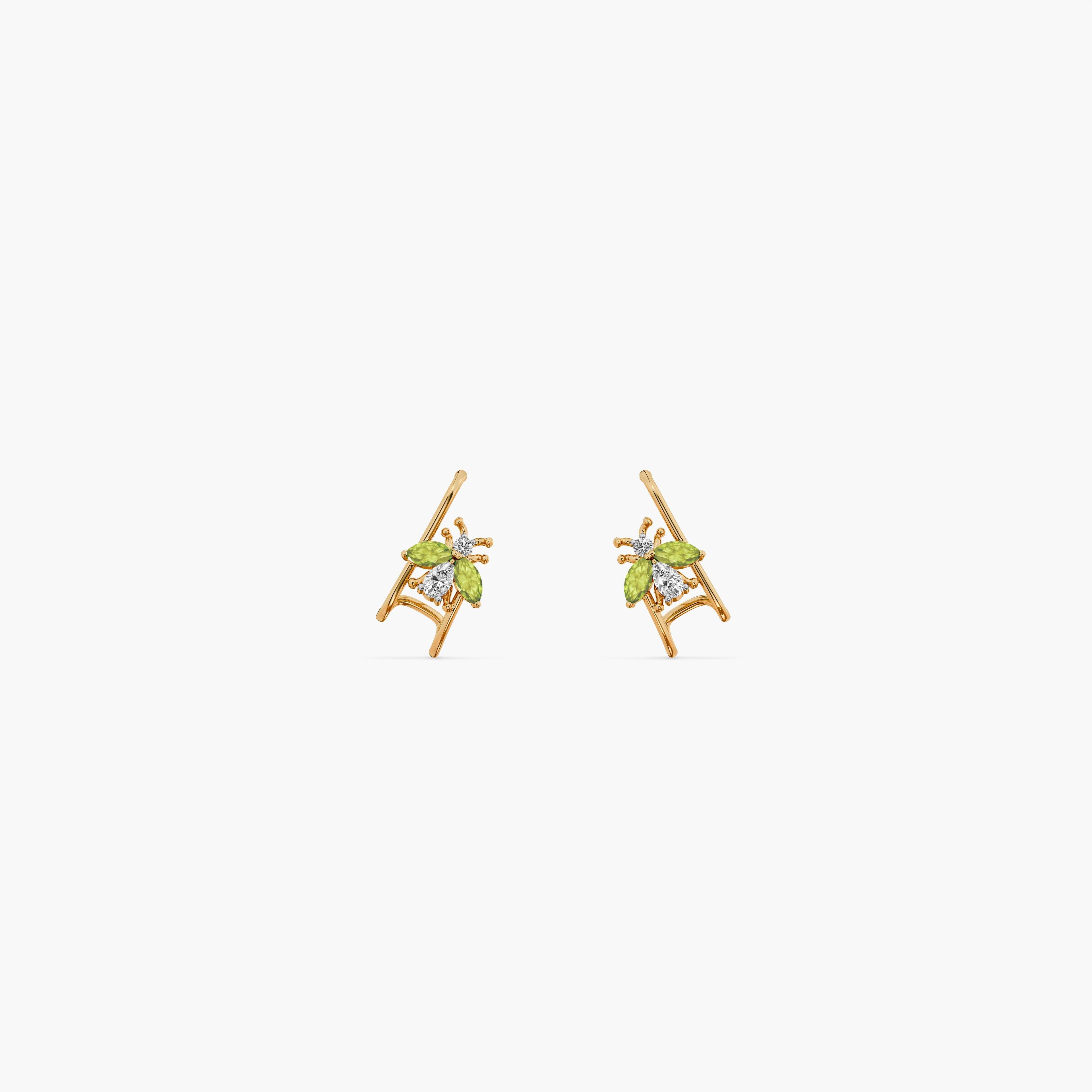 925 Sterling Silver Golden Hover Earrings — studio view