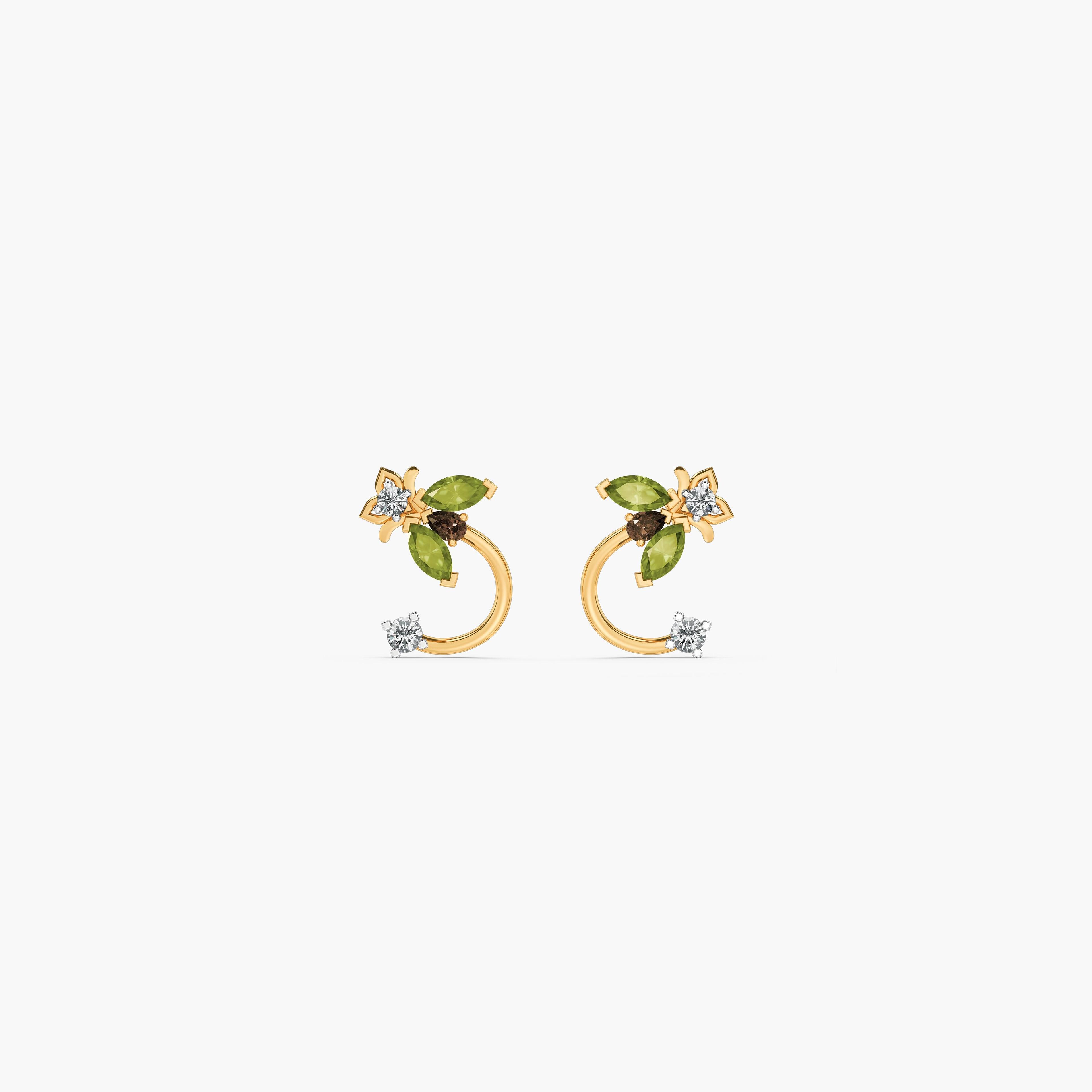 925 Sterling Silver Stag Beetle Antler Earrings — studio view