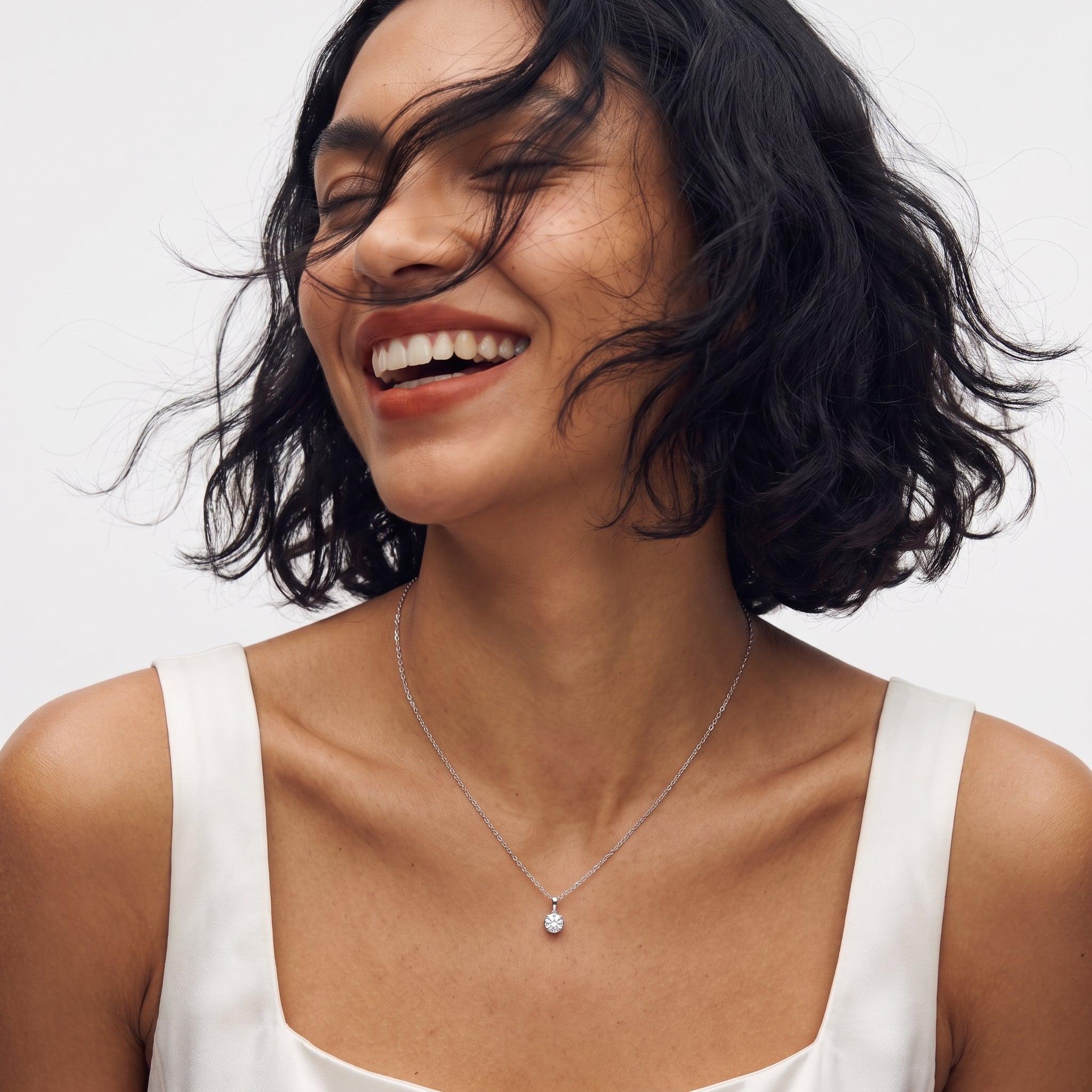 Amora Heart 9KT Gold Laboratory Grown Diamond Pendant — studio view