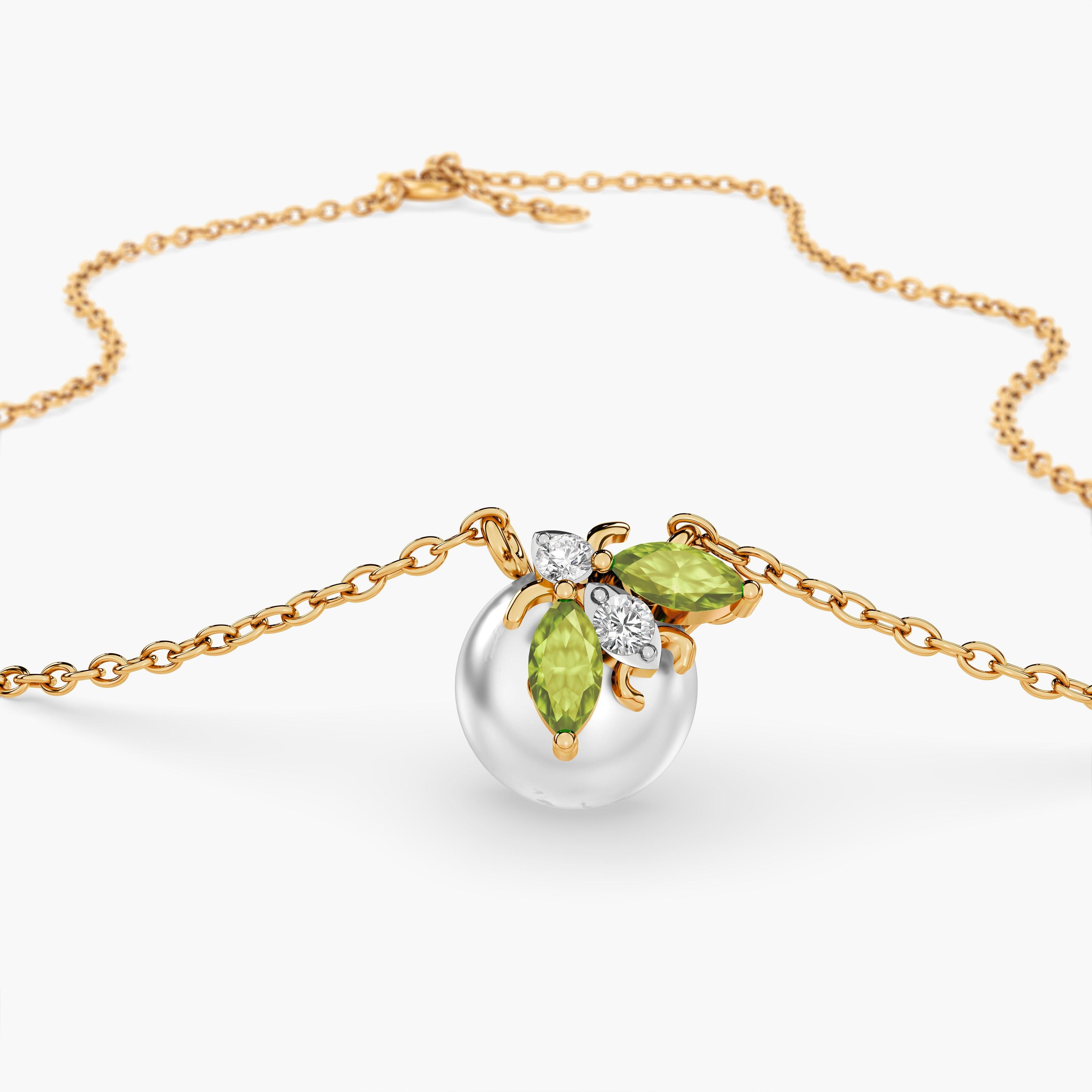 Stellar Bloom 9KT Gold Laboratory Grown Diamond Pendant — studio view