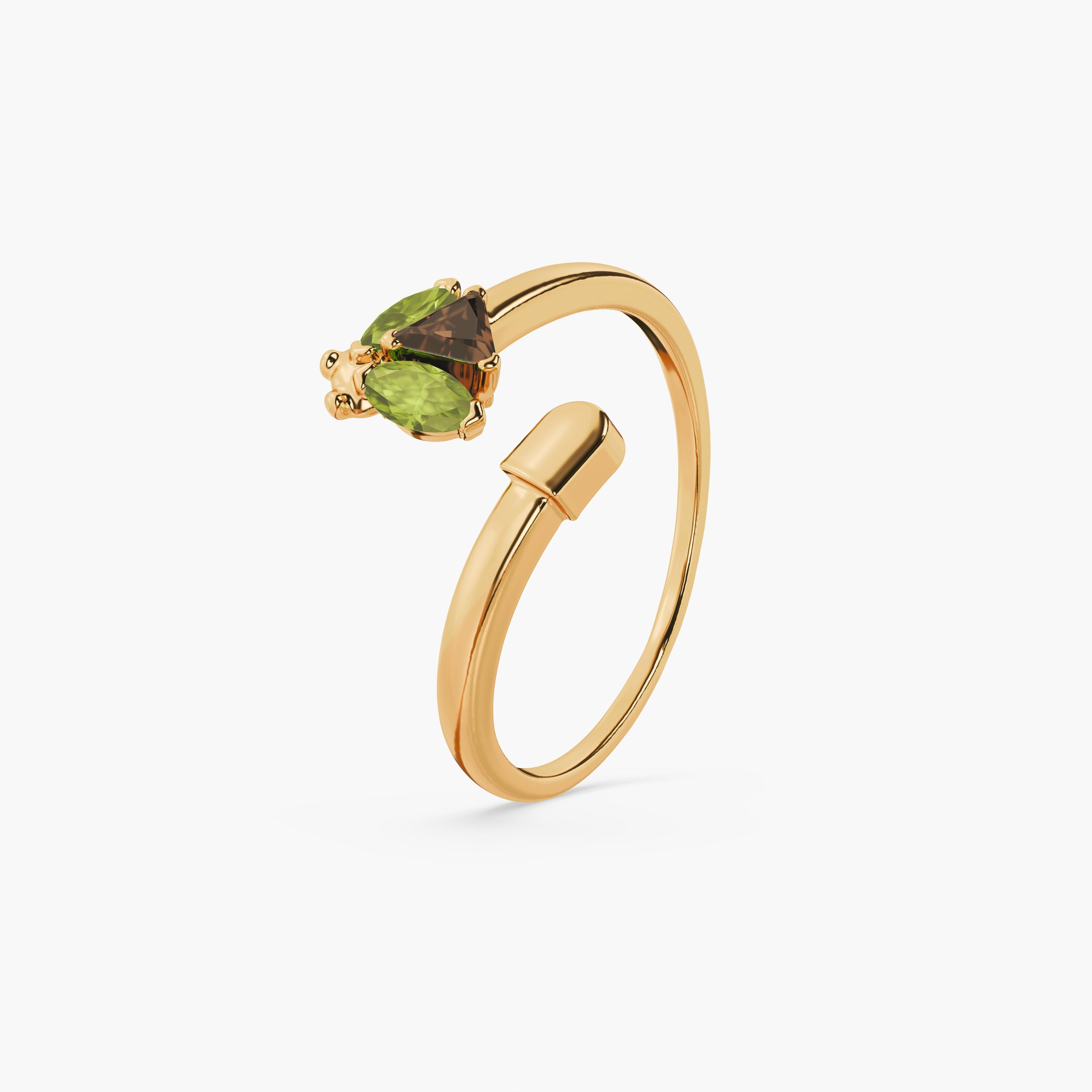 925 Sterling Silver Beetles Ring — studio view